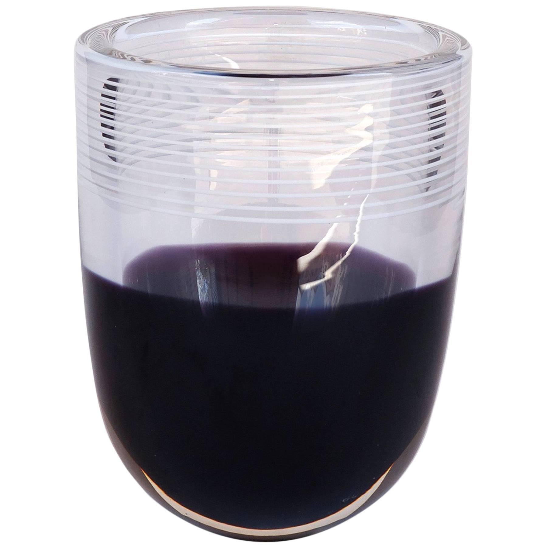 Substantial Art Glass Bowl by Studio Glashyttan i Åhus Ab, Sweden, 2001 For Sale