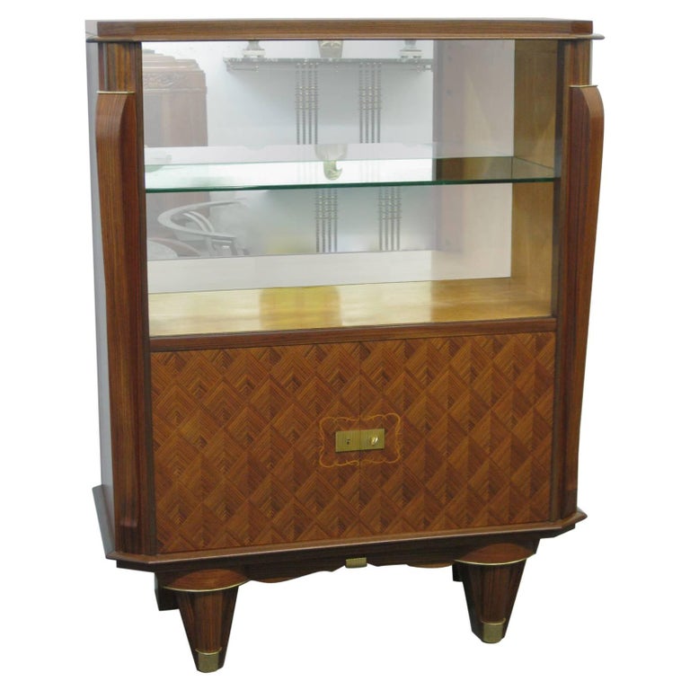 French Art Deco Vitrine Bar or Display Cabinet attributed to Jules Leleu For Sale