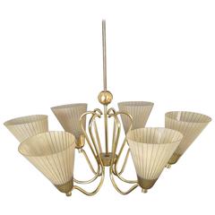 Beautiful Mid-Century Brass Chandelier