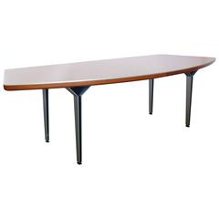 Large Walnut and Aluminium Executive Desk 2