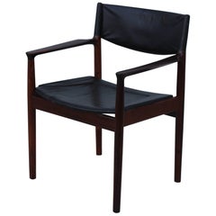 Arne Vodder Rosewood and Leather Desk Chair