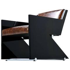 Italian Modern Leather Z Chair 5
