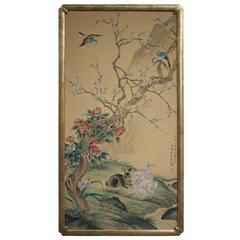 Chinese Hand-Painted Silk Panel