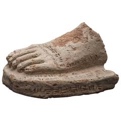 Sumerian Terracotta Foot with Inscription