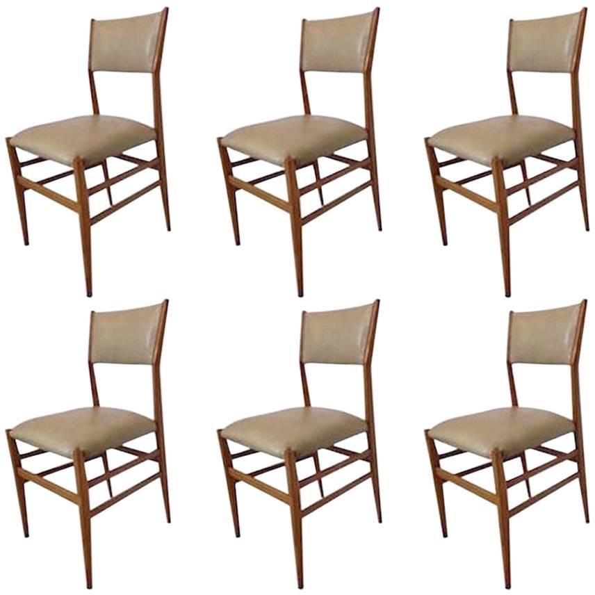 Set of Six Chairs Designed by Gio Ponti For Sale