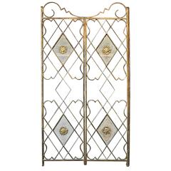 Pair of French 1940s Iron Gate Doors Original Color