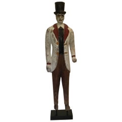 Vintage The Show Man, An Extinct Type, Wooden Carnival Barker