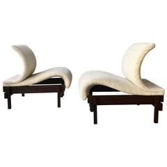 Pair of Sculptural Mid-Century Lounge Chairs, Brazil, 1950s