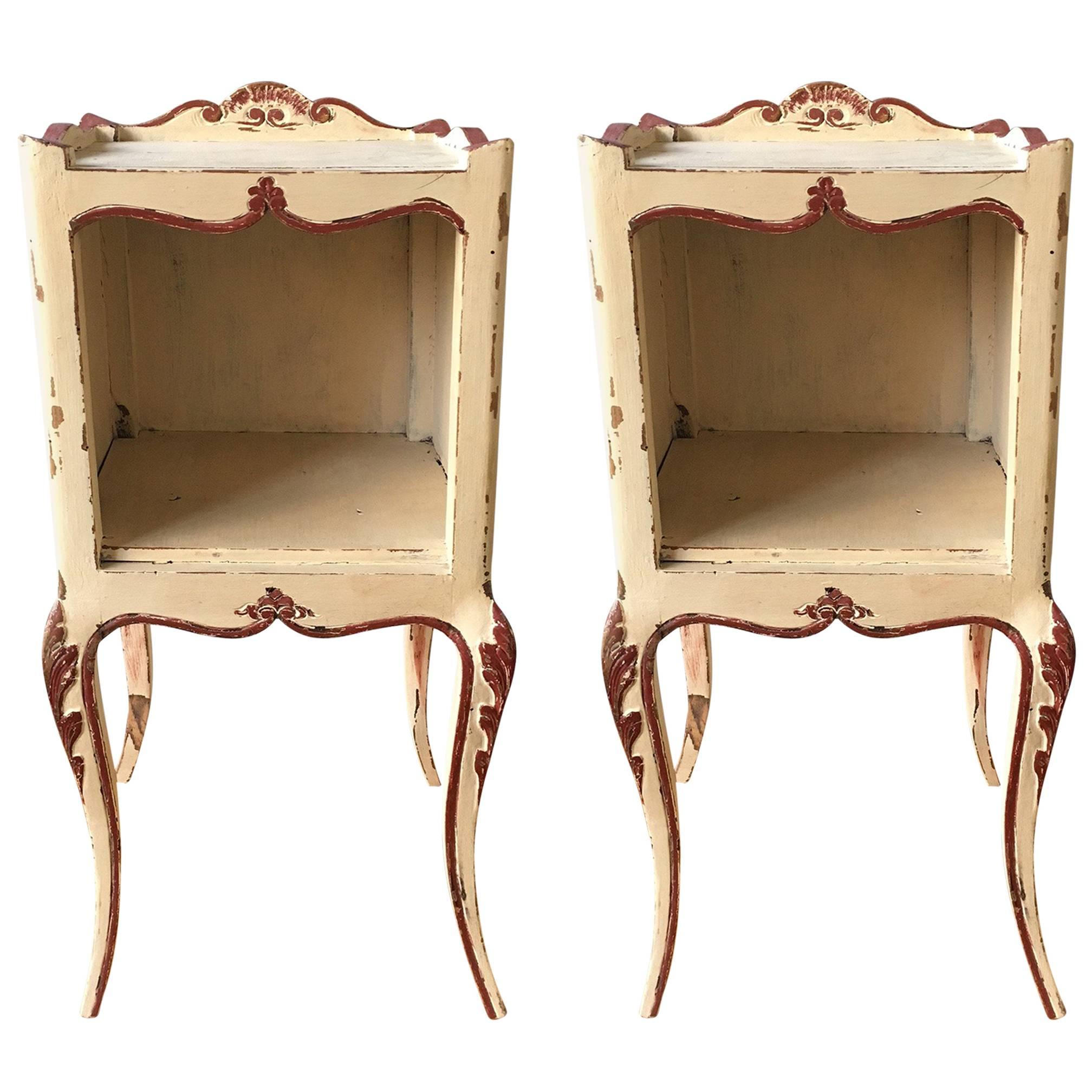 19th Century French Elegant Solid Wood Nightstands in Louis XV Style
