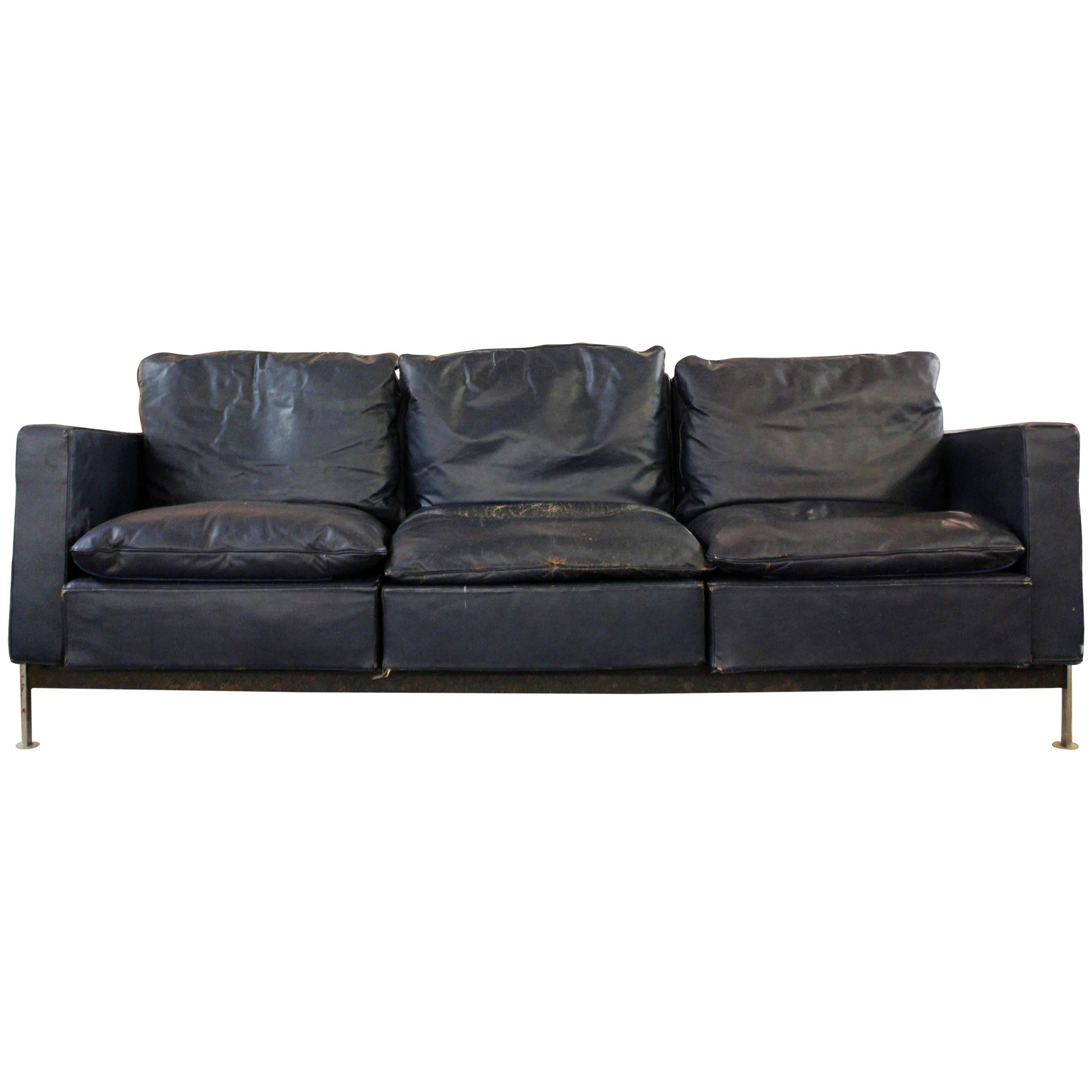 Robert Haussmann for De Sede Chrome Three-Seat Sofa For Sale