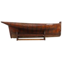 Antique Planked and Varnished Pond Yacht Hull