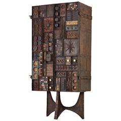 Rare Paul Evans Studio Forge Cabinet, 1969