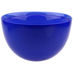 Orrefors Blue Large and Extra Large Bowl Designed by Sven Palmqvist 1950s-1960s