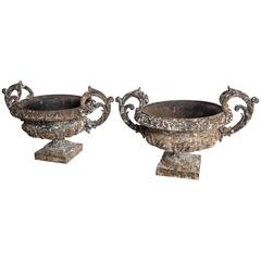 Pair of Cast Iron Urns 8