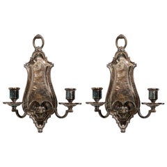 Pair of Silver plated Wall Sconces by E.F. Caldwell