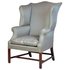 Used Late 18th Century English Chippendale Mahogany Wingback Armchair