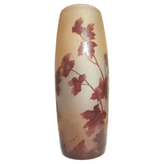 Legras "Rubies" Cameo Art Glass Vase