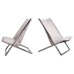 Pair of Scissor Chairs by Ward Bennett