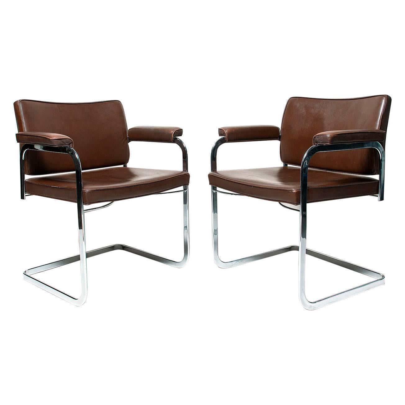 Robert Haussmann Flat Bar Chairs for De Sede