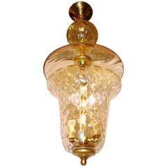 Light Amber Colored Murano Glass Lantern