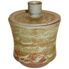 Important California Potter Carlton Ball, Studio Ceramic Lidded Vase