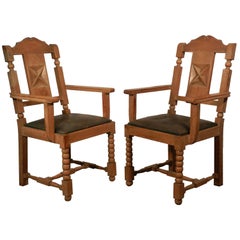 Nello Stile di Charles Dudouyt, due  Poltrone Neo Rustique Oak