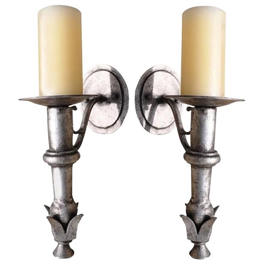 Short Monterey Iron Sconce For Sale