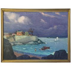 Formalist Seascape, circa 1930 Oil on Board Unsigned