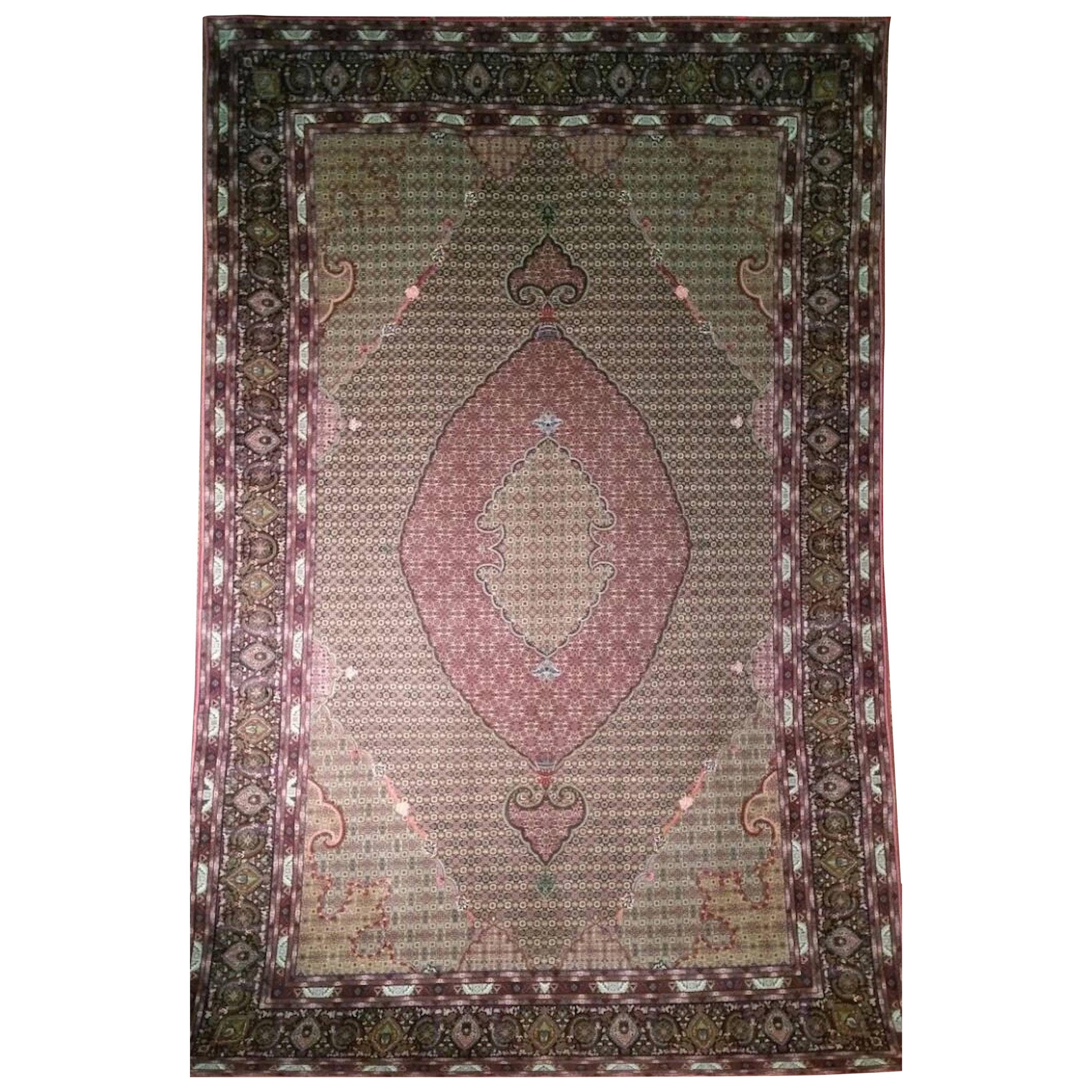 20th Century Wool and Silk Tabriz For Sale