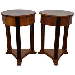 Pair of Italian Neoclassic Fruitwood and Ebonized Tables 4