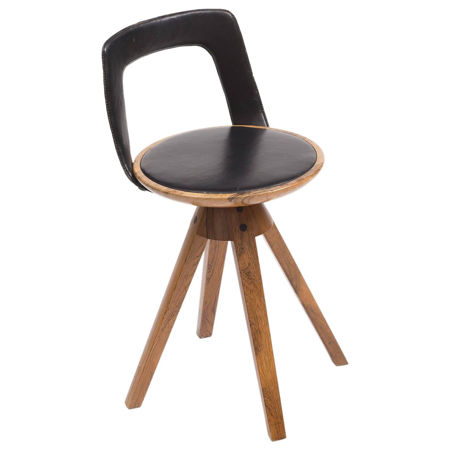 Tove and Edvard Kindt-Larsen Swivel Stool in Rosewood, 1957
