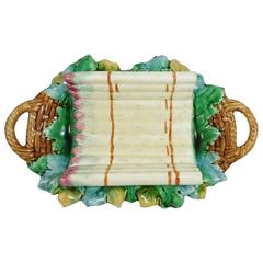 19th Century Majolica Asparagus Platter Gien