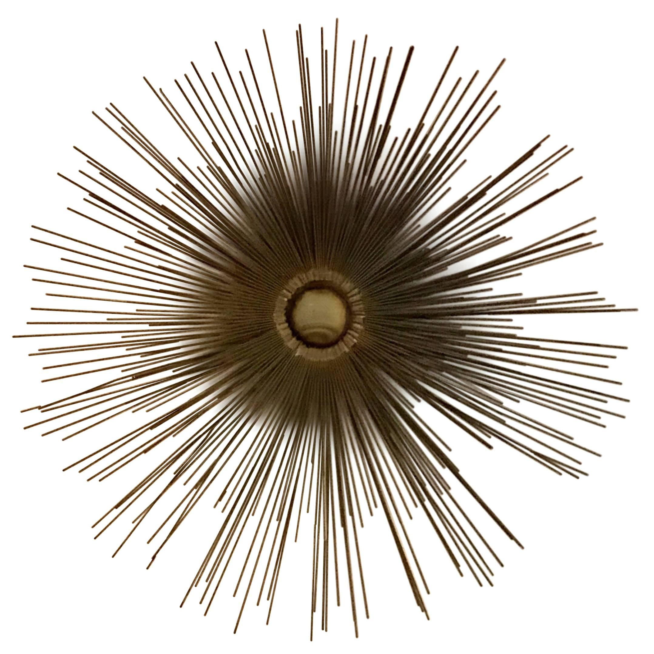 Mid-Century Curtis Jere Brass Sunburst Wall Sculpture