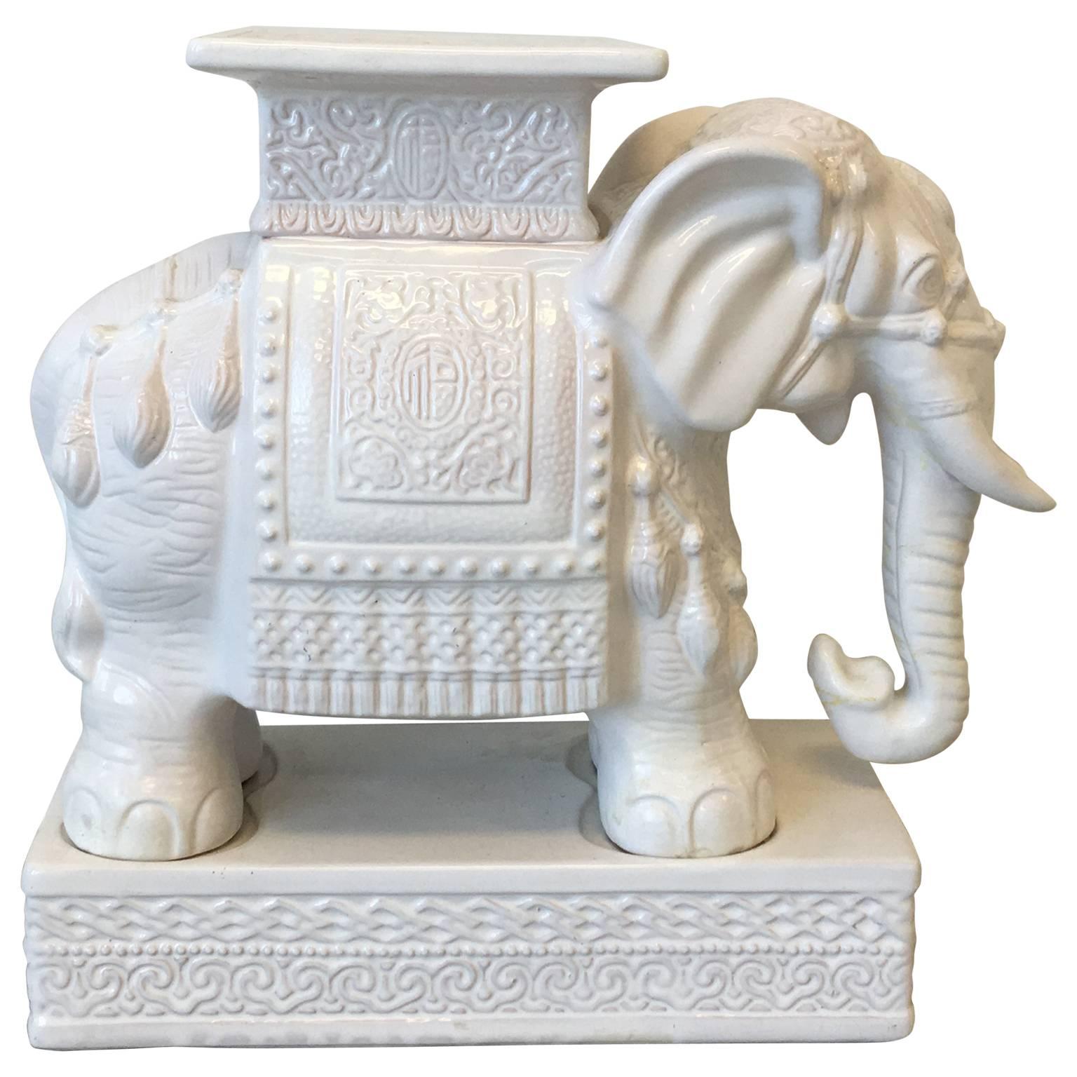 White Elephant Garden Stool or Side Table