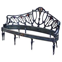 Art Nouveau Style Painted French Bed or Bench Frame