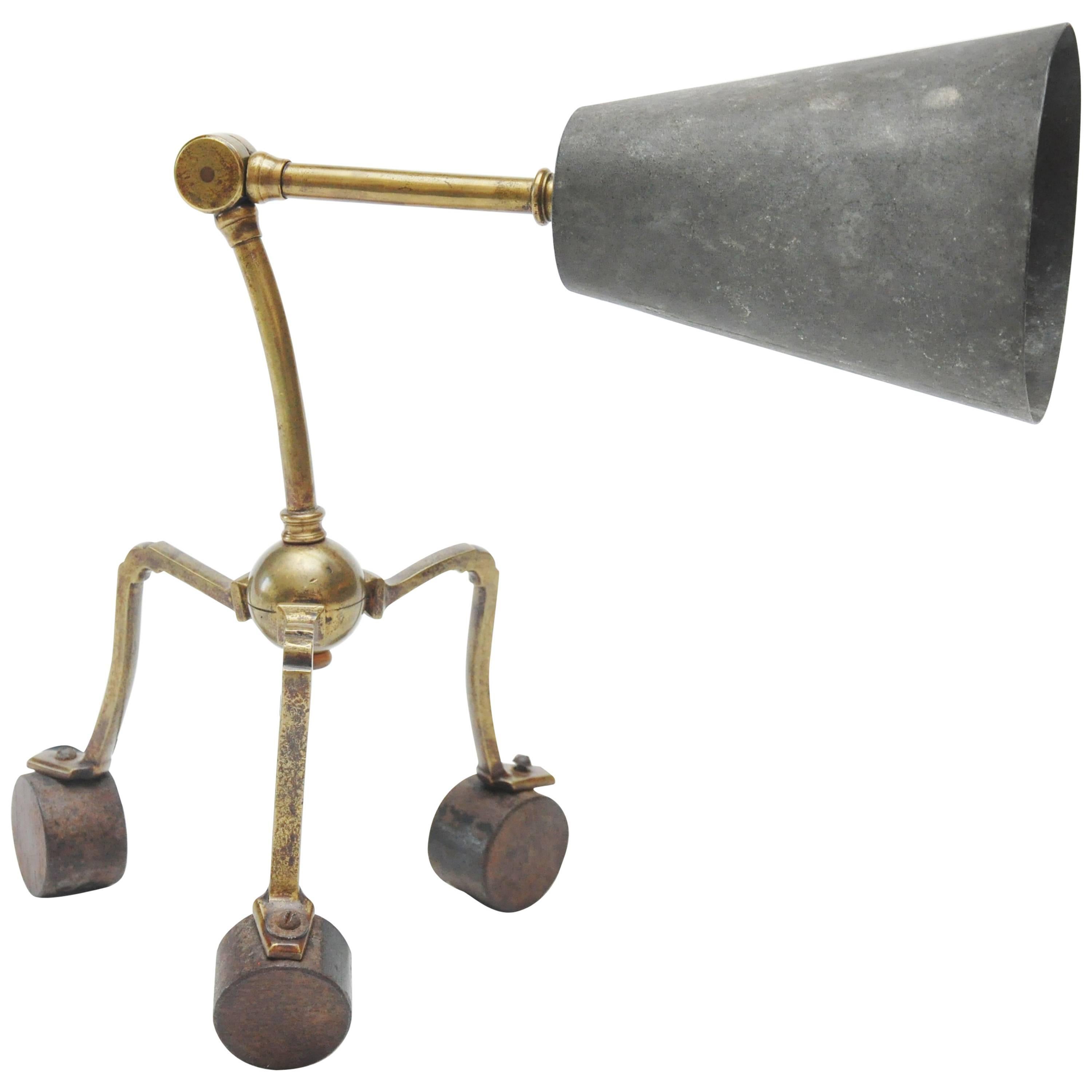 20th Century French Bronze and Zinc Table Lamp