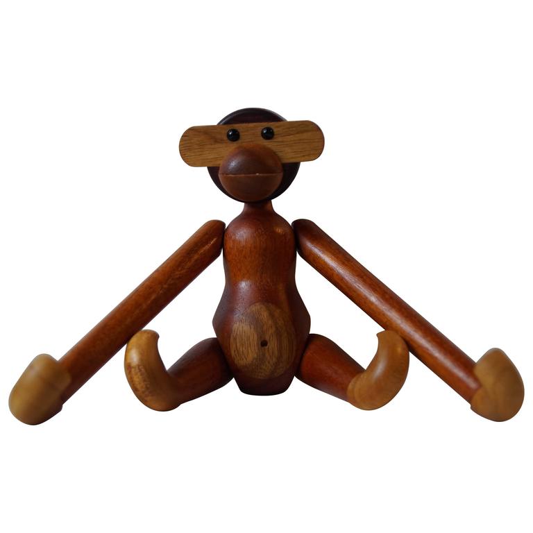 vintage wooden monkey toy