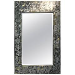 Phenomenal Mixed-Metal Brutalist Wall Mirror in the Manner of Paul Evans