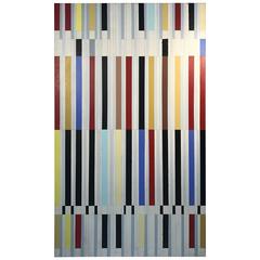 Amazing Abstract Painting with Colorful Stripes in the Style of Bolotowsky 1