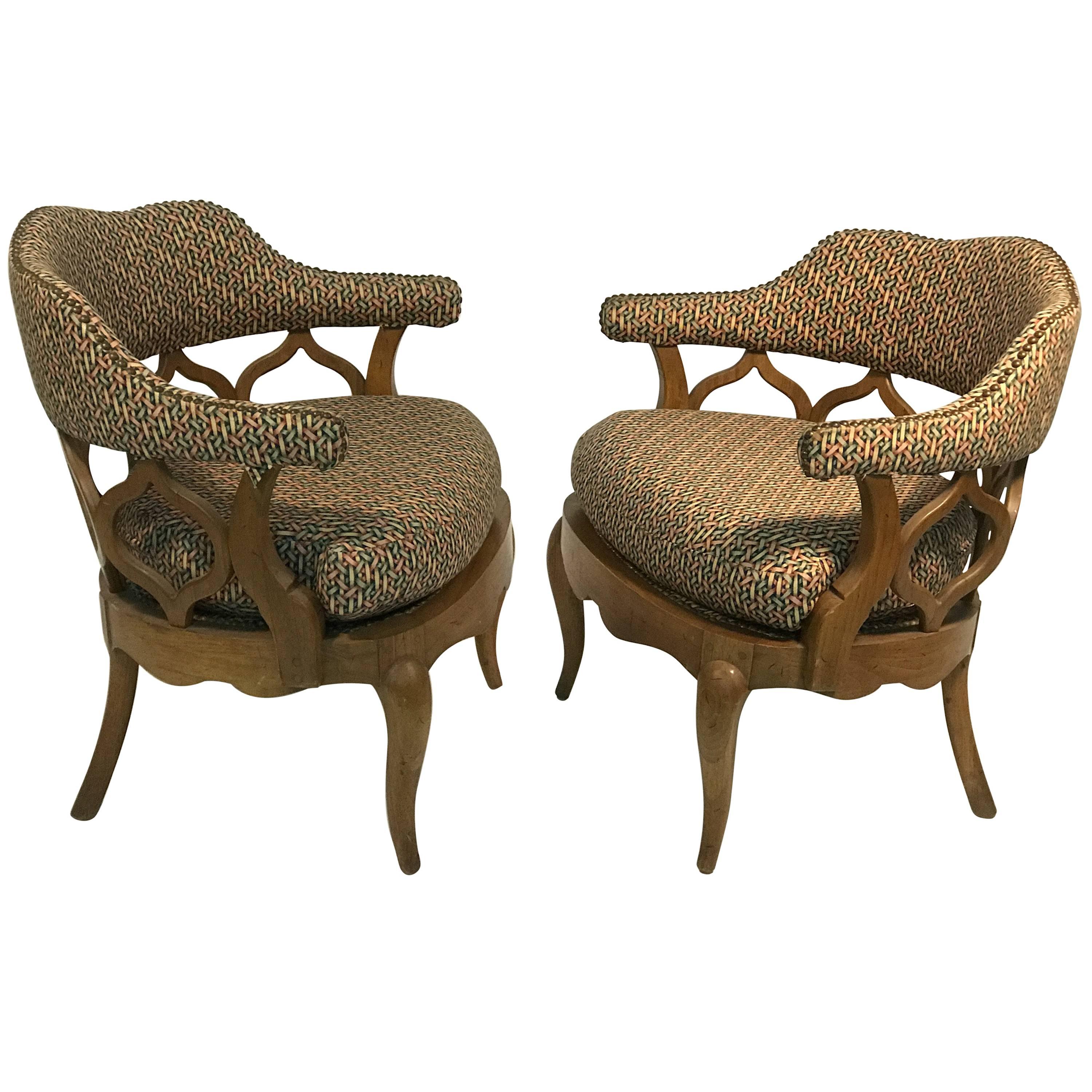 Fabulous Pair of Sculptural Lounge Chairs in the Manner of William Billy Haines For Sale
