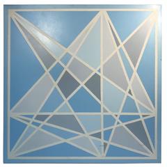 Beautiful Sky Blue Abstract Modern Painting in the Manner of Bolotowsky 12