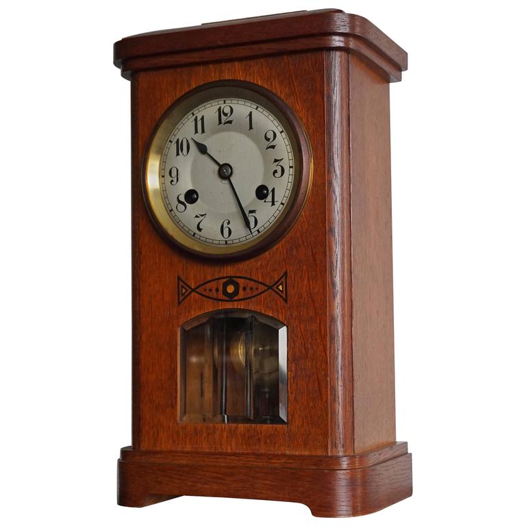 Art Deco Pendulum / Table Clock with Beveled Glass and MotherofPearl