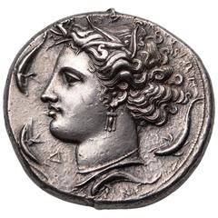 Ancient Greek Silver Medallion Coin from Syracuse - 400 BC 1