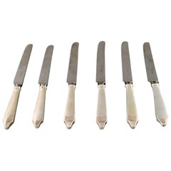 Six Knives by Tiffany & Co., New York, Dinner Knives in Silver