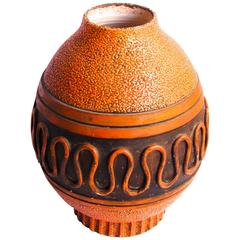 1930s Large Ceramic Vase Attributed to Keramos Sèvres