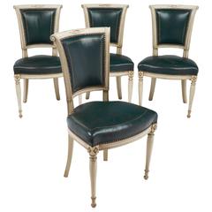Set of Four French Directoire Style Side Chairs 12