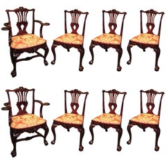 19th Century Victorian Chippendale Style Mahogany Dining Chairs