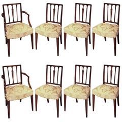Set of Six Single and Two-Arm George III Period Mahogany Dining Chairs 11