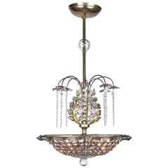 French Crystal Chandelier Attributed to Maison Baguès