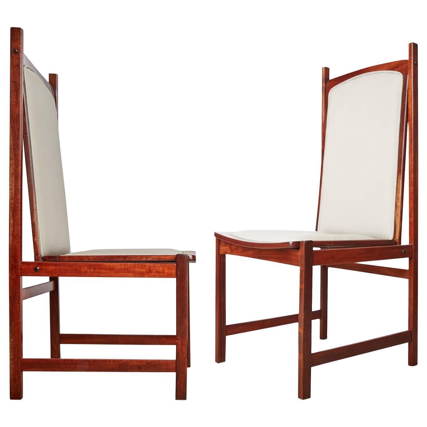 Celina Moveis Brazilian Mahogany Side Chairs, Pair, circa 1960